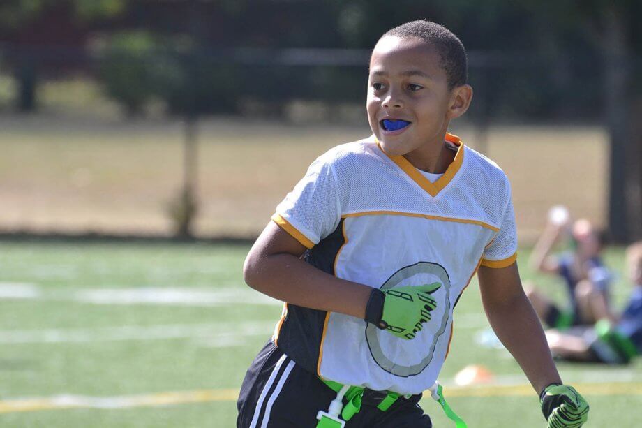 Child with mouthguard