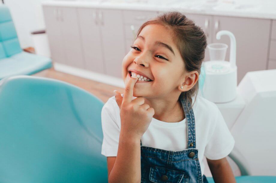 little girl at dentist